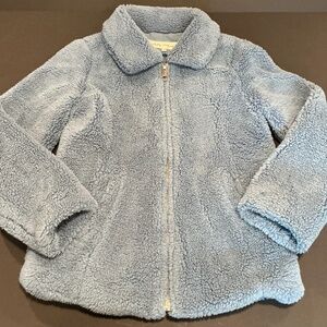 Sebby Faux Fur Teddy Jacket Blue Sherpa Zip Up Coat Cozy Winter Jacket Size M